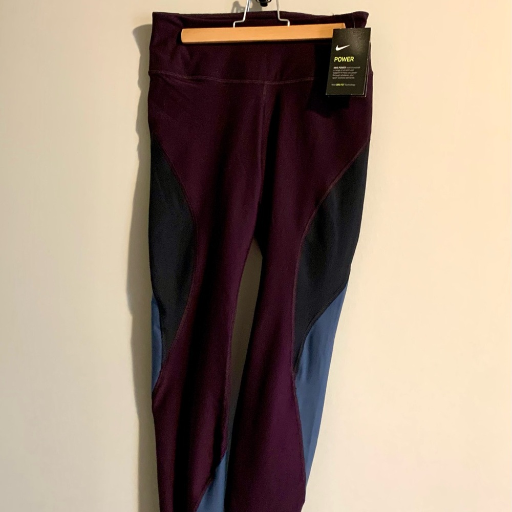 Nike Power Leggings in Purple and Blue